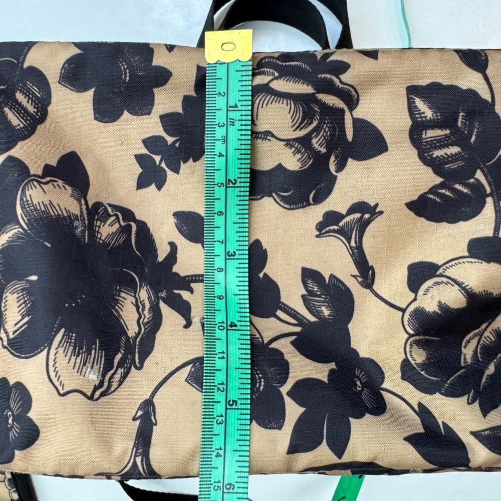 LeSportsac Baby Diaper Bag Floral Black Tan Nylon Changing Pad Adjustable Strap - Picture 13 of 14